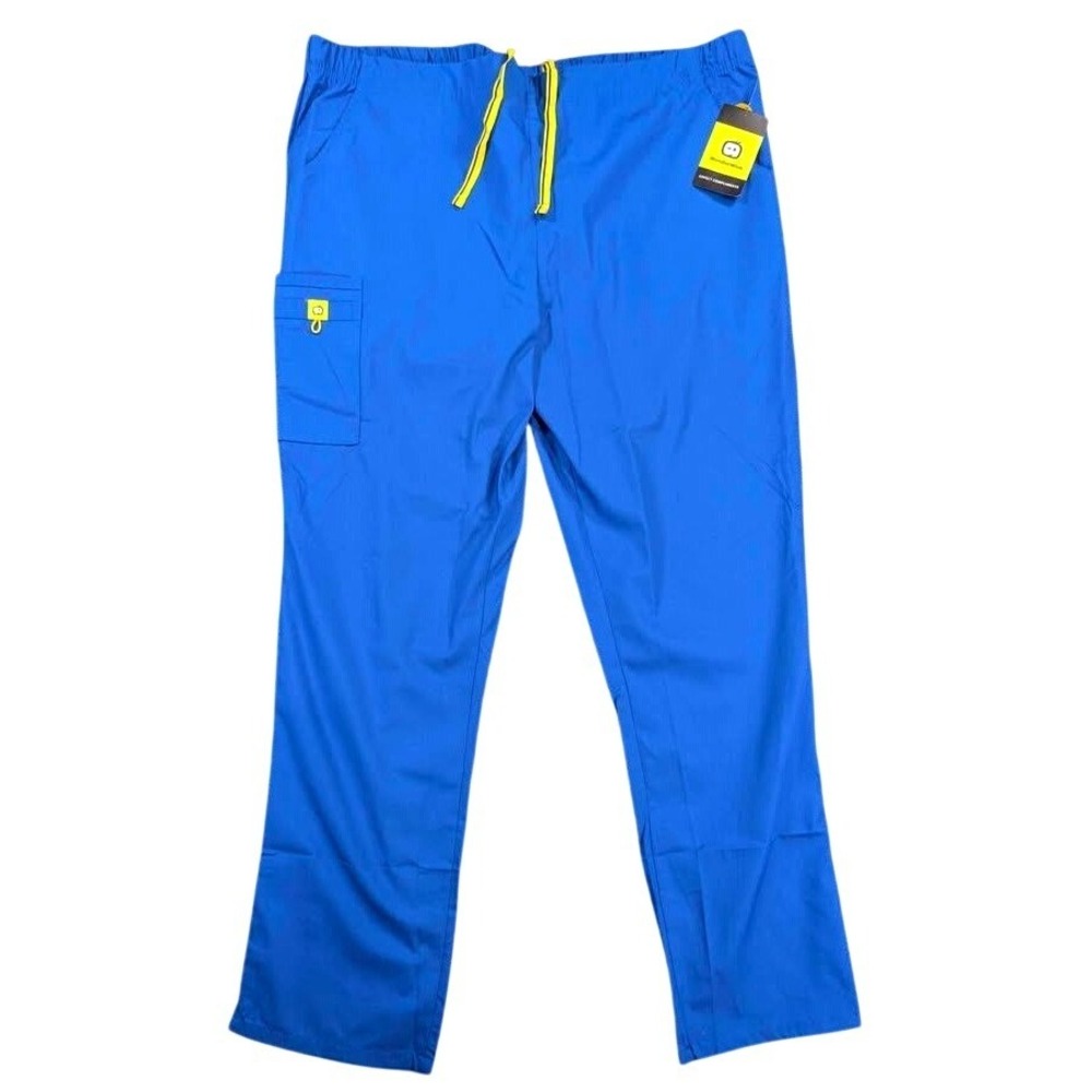 NWT~WonderWink~Origins Quebec Cargo Scrub Pants~Size 2XL~Royal Blue Unisex~5126